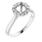 14K White Gold Round 1/6 CTW Diamond Semi-Set French-Set Engagement Ring