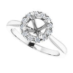 14K White Gold Round 1/6 CTW Diamond Semi-Set French-Set Engagement Ring