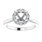 14K White Gold Round 1/6 CTW Diamond Semi-Set French-Set Engagement Ring