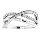14K White Gold 1/5 CTW Natural Diamond Criss-Cross Ring