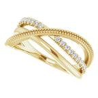 14K Yellow Gold 1/5 CTW Natural Diamond Criss-Cross Ring
