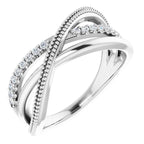 14K White Gold 1/5 CTW Natural Diamond Criss-Cross Ring