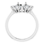 14K White Gold Round 1/2 CTW Natural Diamond Semi-Set Engagement Ring