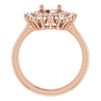 14K Rose Gold Round 1/2 CTW Natural Diamond Semi-Set Engagement Ring