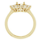 14K Yellow Gold Round 1/2 CTW Natural Diamond Semi-Set Engagement Ring