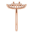 14K Rose Gold Round 1/2 CTW Natural Diamond Semi-Set Engagement Ring