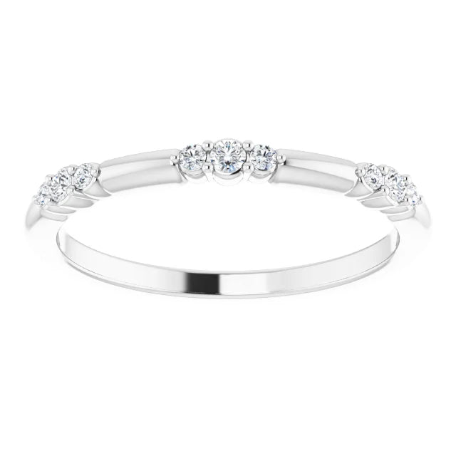14K White Gold 1/10 CTW Natural Diamond Stackable Ring