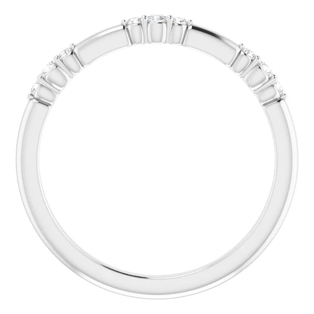 14K White Gold 1/10 CTW Natural Diamond Stackable Ring