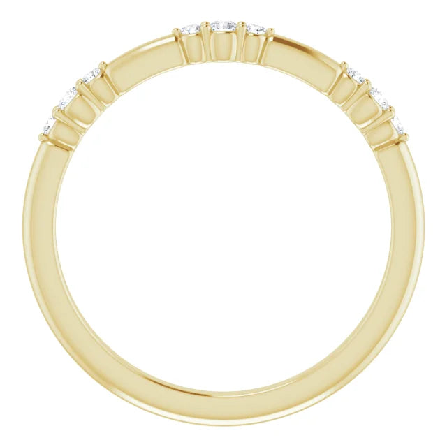 14K Yellow Gold 1/10 CTW Natural Diamond Stackable Ring