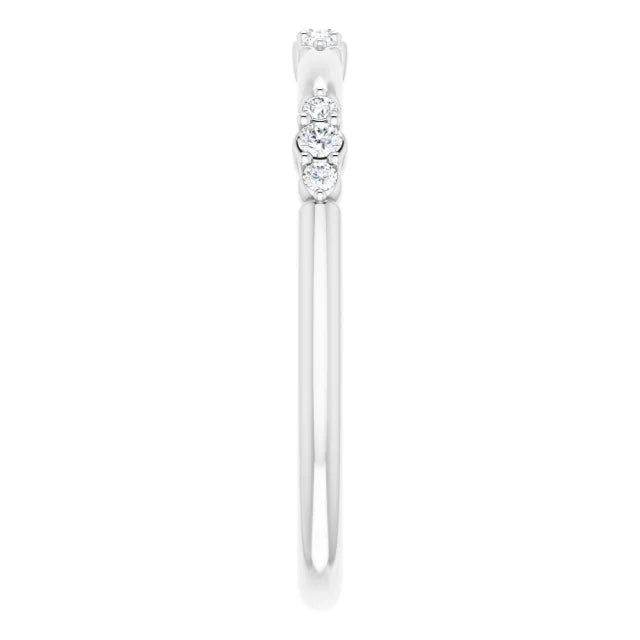 14K White Gold 1/10 CTW Natural Diamond Stackable Ring