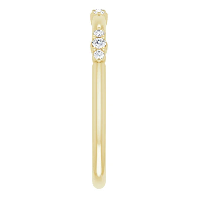14K Yellow Gold 1/8 CTW Lab-Grown Diamond Stackable Ring