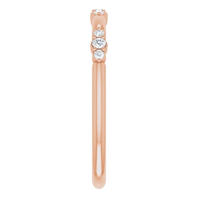 14K Rose Gold 1/10 CTW Natural Diamond Stackable Ring