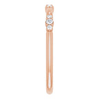 14K Rose Gold 1/8 CTW Lab-Grown Diamond Stackable Ring