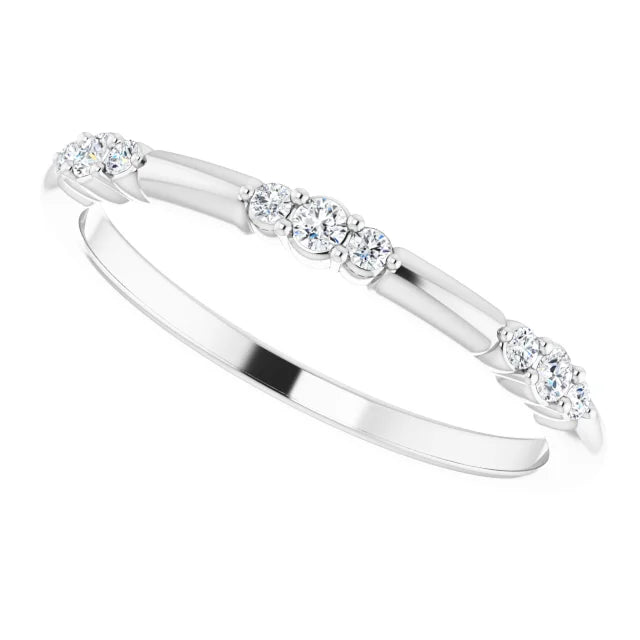 14K White Gold 1/8 CTW Lab-Grown Diamond Stackable Ring