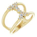 14K Yellow Gold 3/8 CTW Lab-Grown Diamond Negative Space Ring