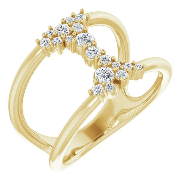 14K Yellow Gold 3/8 CTW Lab-Grown Diamond Negative Space Ring