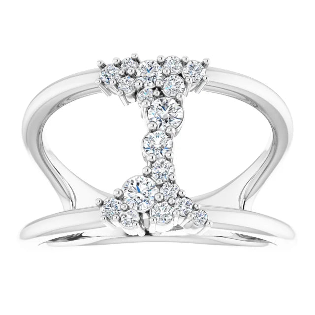 14K White Gold 3/8 CTW Lab-Grown Diamond Negative Space Ring