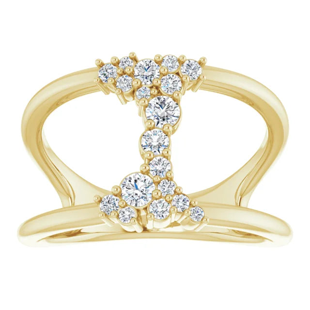 14K Yellow Gold 1/3 CTW Diamond Negative Space Ring