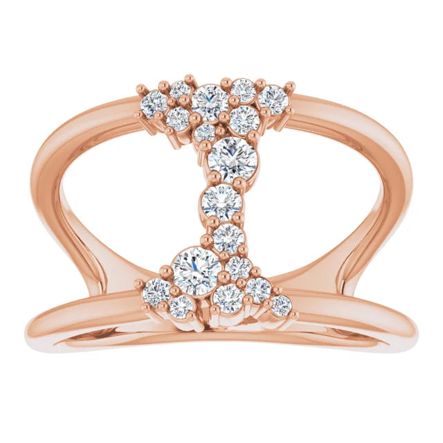 14K Rose Gold 1/3 CTW Diamond Negative Space Ring