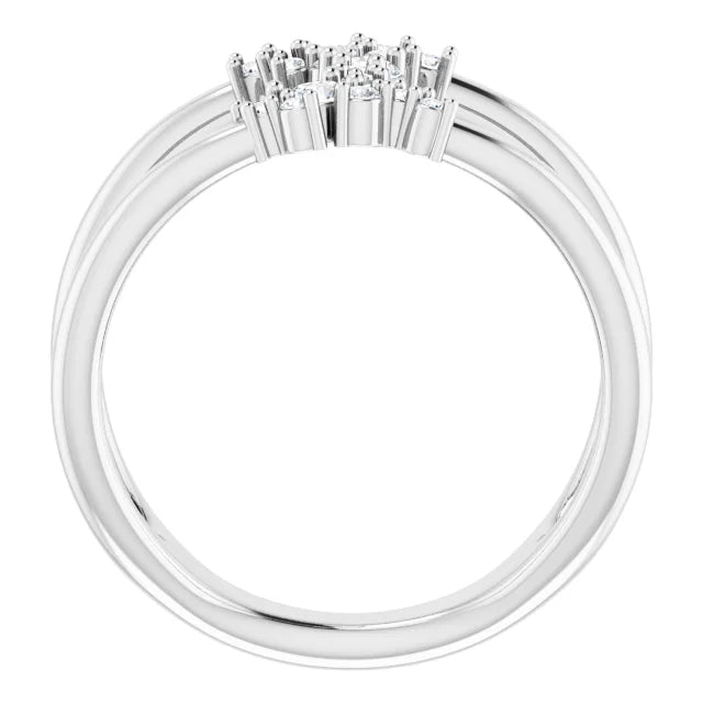 14K White Gold 3/8 CTW Lab-Grown Diamond Negative Space Ring
