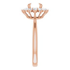 14K Rose Gold Round 1/2 CTW Natural Diamond Semi-Set Halo-Style Engagement Ring