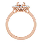 14K Rose Gold Round 1/2 CTW Natural Diamond Semi-Set Halo-Style Engagement Ring