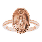 14K Rose Gold Miraculous Medal Ring