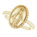 14K Yellow Gold Miraculous Medal Ring