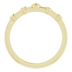 14K Yellow Gold .06 CTW Natural Diamond Stackable Cross Ring