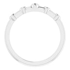 14K White Gold .06 CTW Natural Diamond Stackable Cross Ring