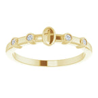 14K Yellow Gold .06 CTW Natural Diamond Stackable Cross Ring