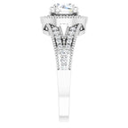 Sterling Silver Imitation White Cubic Zirconia Halo-Style Ring
