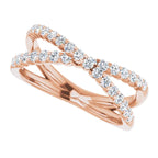 14K Rose Gold 1/2 CTW Lab-Grown Diamond Criss-Cross Ring
