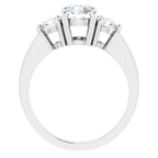 Sterling Silver Sterling Silver Imitation White Cubic Zirconia Three-Stone Ring