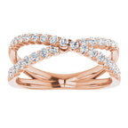14K Rose Gold 1/2 CTW Lab-Grown Diamond Criss-Cross Ring