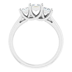 Sterling Silver Imitation White Cubic Zirconia Three-Stone Ring