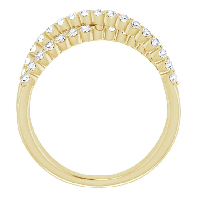 14K Yellow Gold 1/2 CTW Lab-Grown Diamond Criss-Cross Ring
