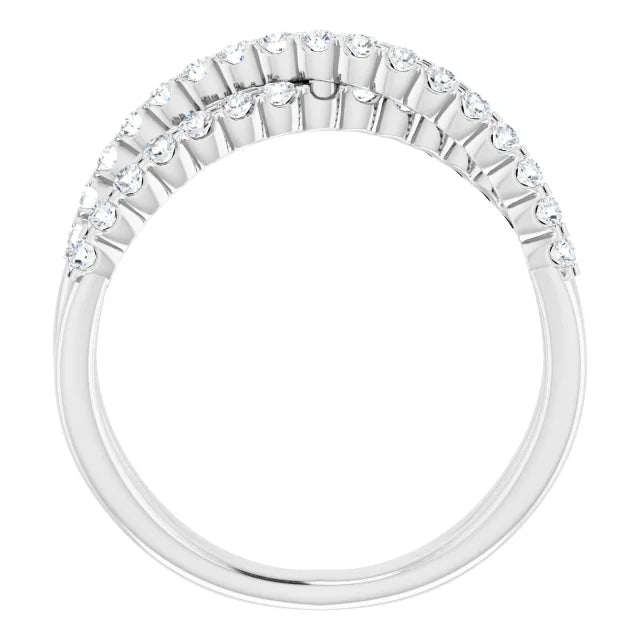 14K White Gold 1/2 CTW Natural Diamond Criss-Cross Ring