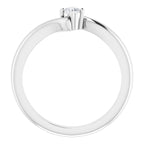 Sterling Silver 3 mm Round Cubic Zirconia Bypass Ring Size 7