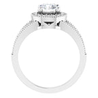 Sterling Silver Imitation White Cubic Zirconia Halo-Style Ring