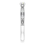 Sterling Silver Imitation White Cubic Zirconia Vintage-Inspired Ring