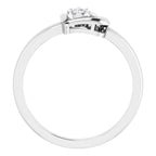 Sterling Silver Imitation White Cubic Zirconia Heart Ring
