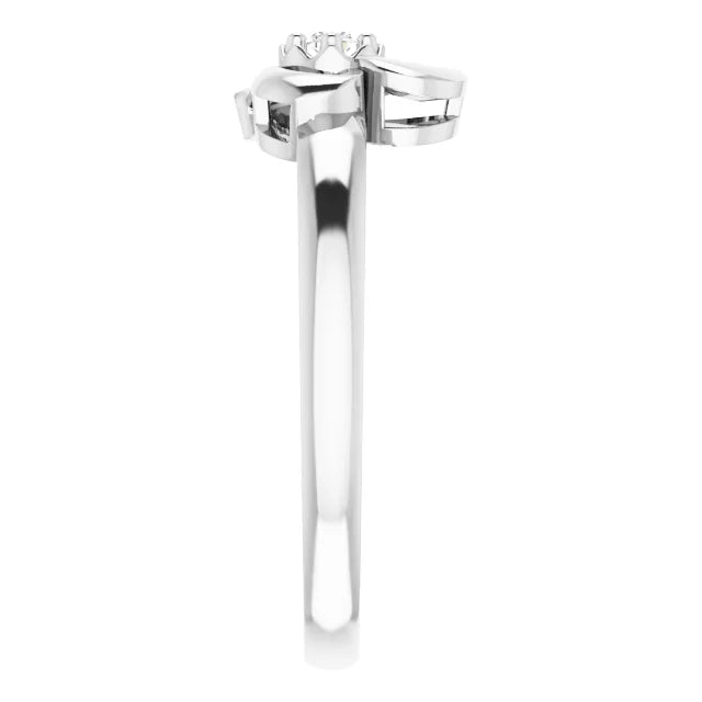 Sterling Silver Imitation White Cubic Zirconia Heart Ring