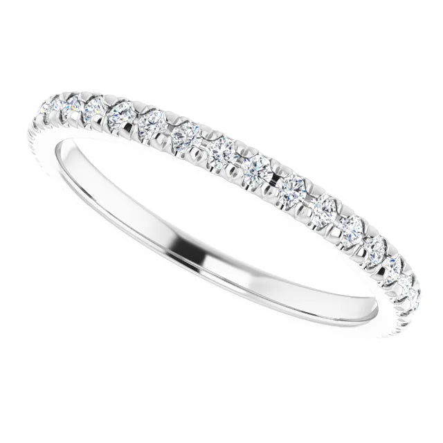 14K White Gold 1/3 CTW Natural Diamond Matching Band