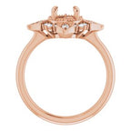 14K Rose Gold Round 1/5 CTW Diamond Semi-Set Engagement Ring