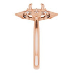 14K Rose Gold Round 1/5 CTW Diamond Semi-Set Engagement Ring