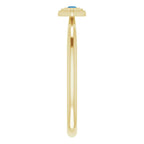 14K Yellow Gold Lab-Grown Blue Sapphire Stackable Evil Eye Ring