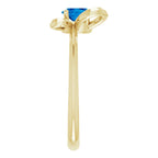 14K Yellow Gold 4x3 mm Oval September Youth Butterfly Birthstone Ring