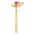 14K Yellow Gold 4x3 mm Oval July Youth Butterfly Birthstone Ring