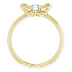 14K Yellow Gold 4x3 mm Oval December Youth Butterfly Birthstone Ring